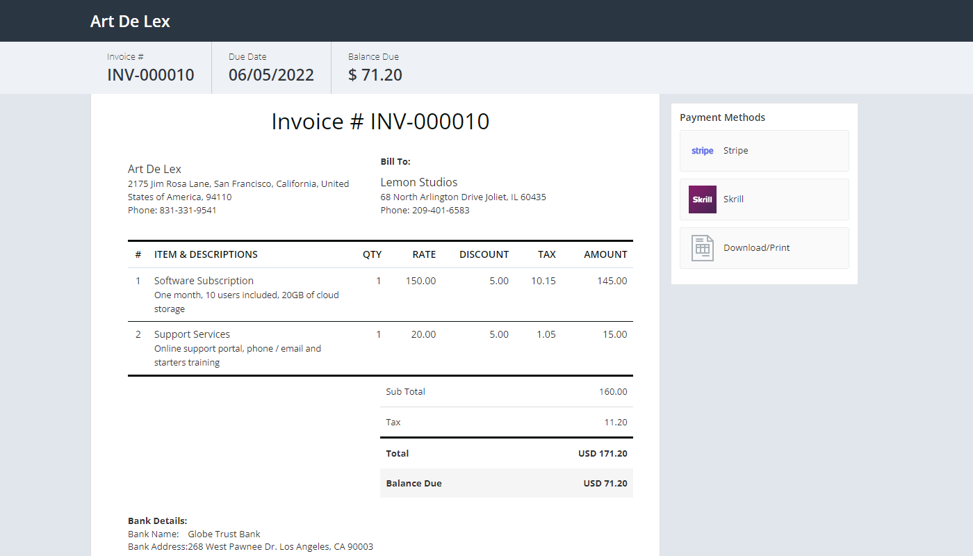 Flowlu - Facturas a través del CRM