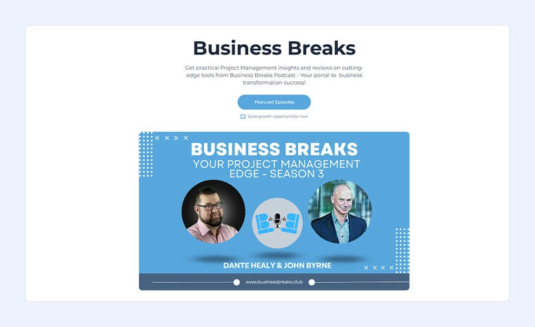 Business Breaks podcast's home page