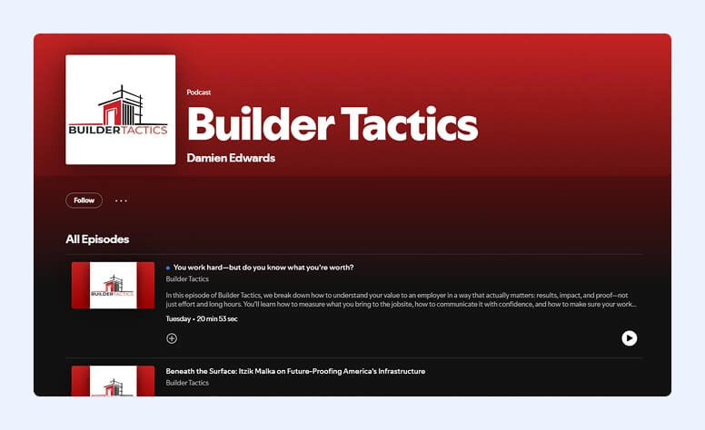Builder Tactics podcast list