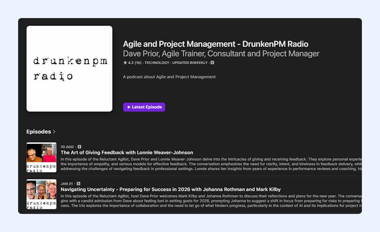 DrunkenPM Radio episodes list