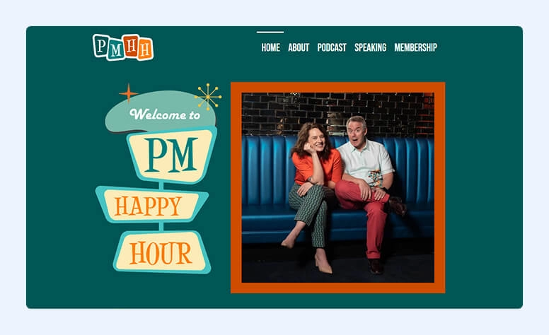 Happy Hours home page with Kim Essendrup & Kate Anderson