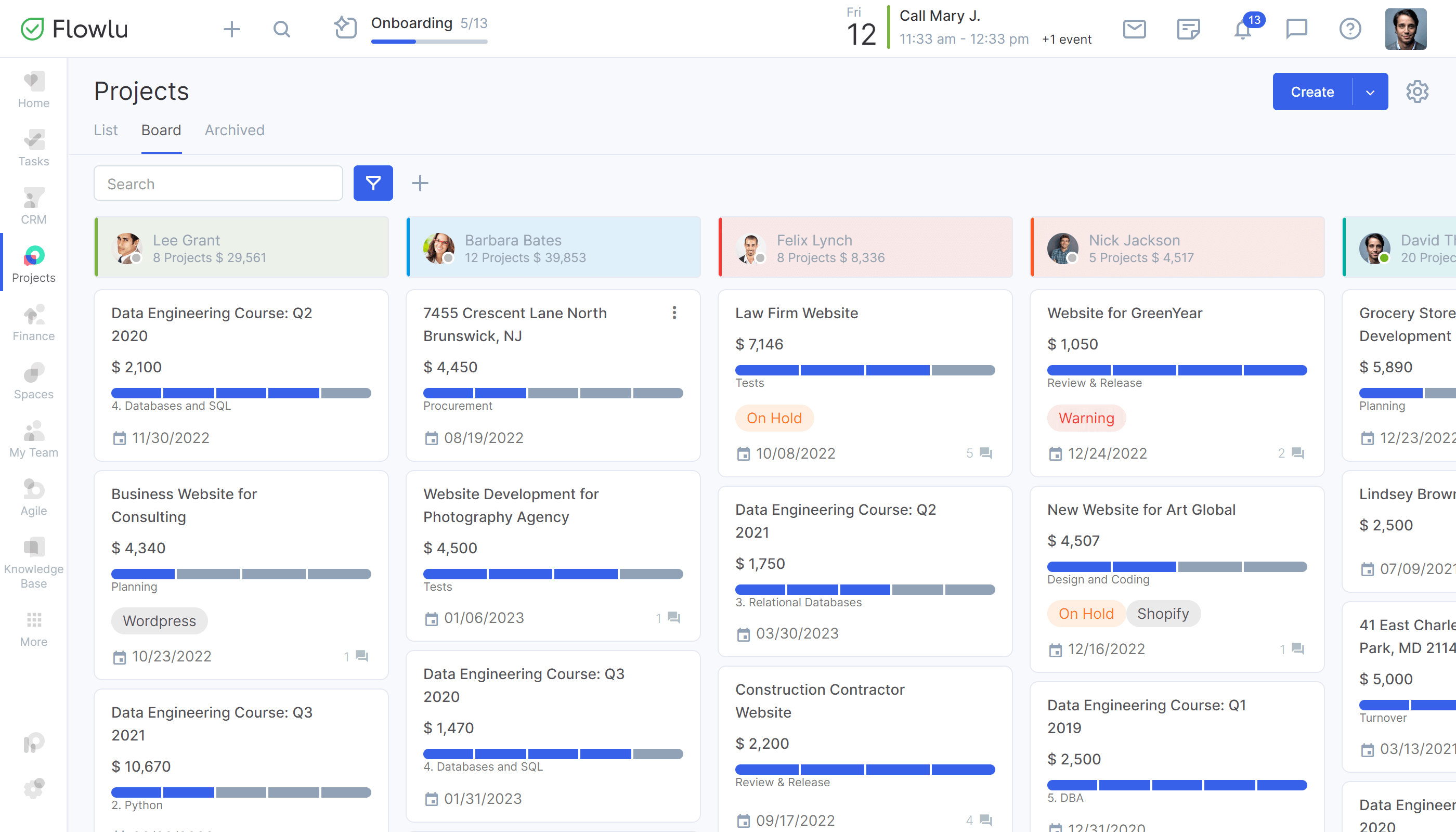 Flowlu - Controle as Tarefas dos Projetos