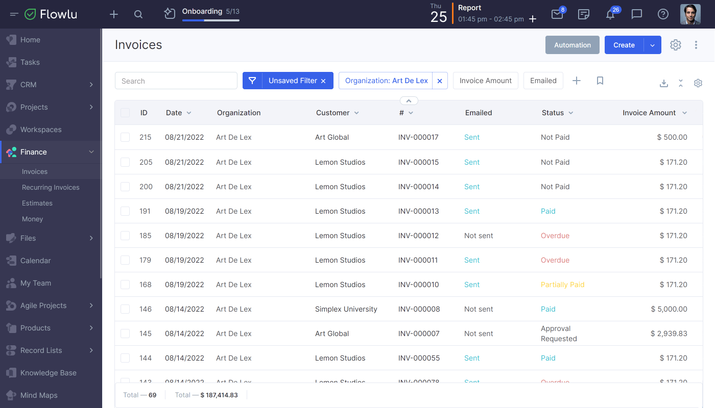 Flowlu - Adicione Contas Bancárias