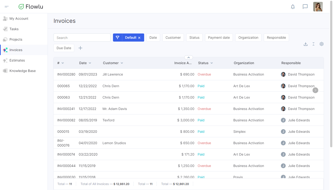 Flowlu - Compartilhe Documentos com Clientes