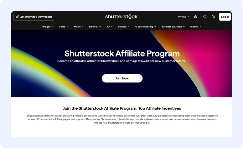 Shutterstock affiliate program