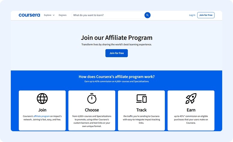 Coursera affiliate program
