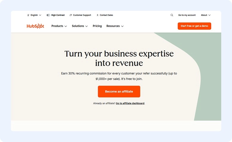 HubSpot affiliate program