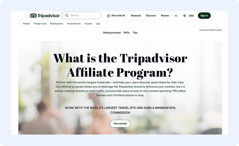 TripAdvisor affiliate program