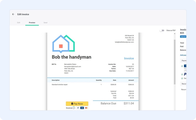 FreshBooks invoicing