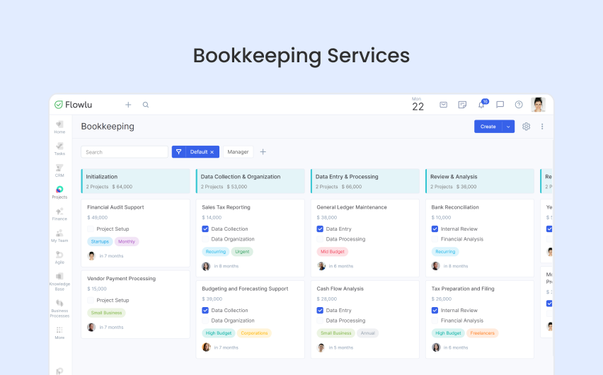 Flowlu - Servicios de contabilidad