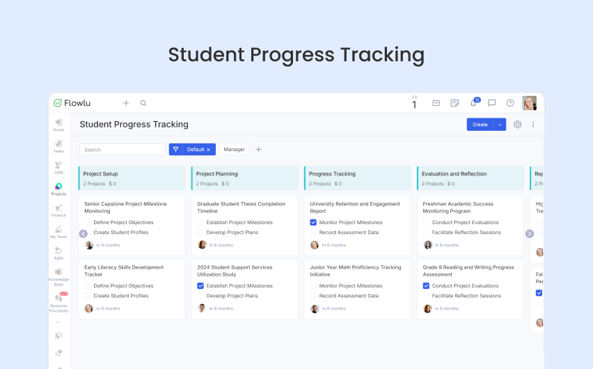 Flowlu - Seguimiento del progreso de los estudiantes