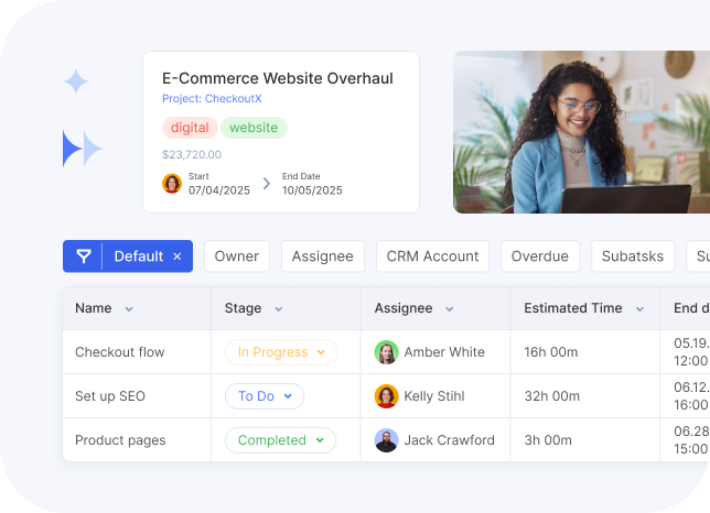 Flowlu - Link Tasks to Projects