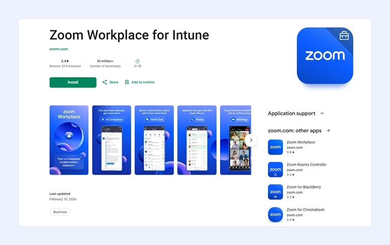 Zoom Workplace app