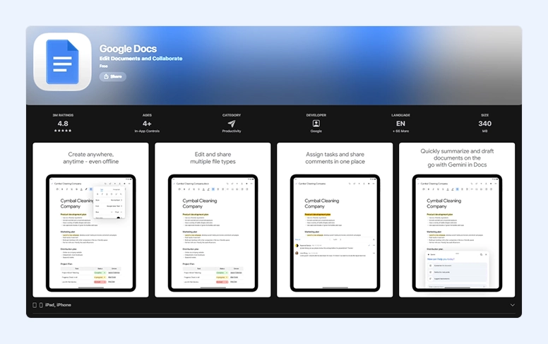 Google Docs app