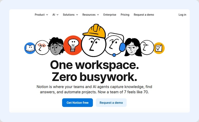 Notion home page