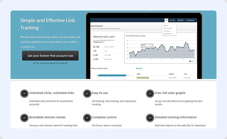 LinkTrack home page