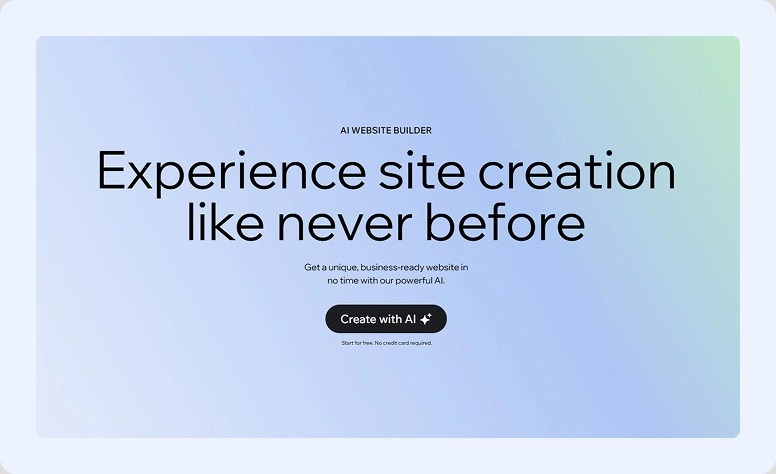 Wix home page