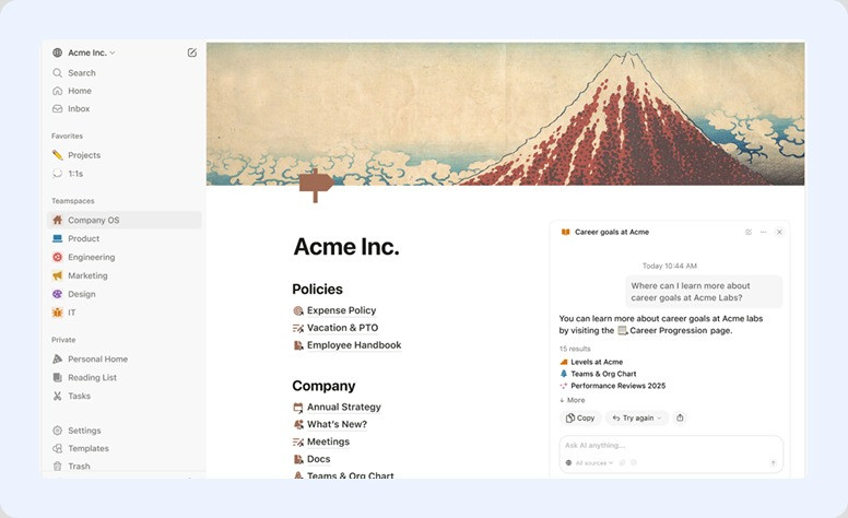 Notion interface