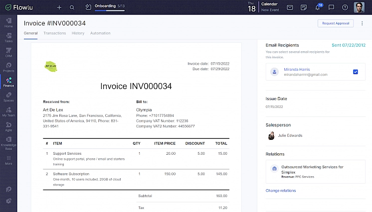 Project cost tracking