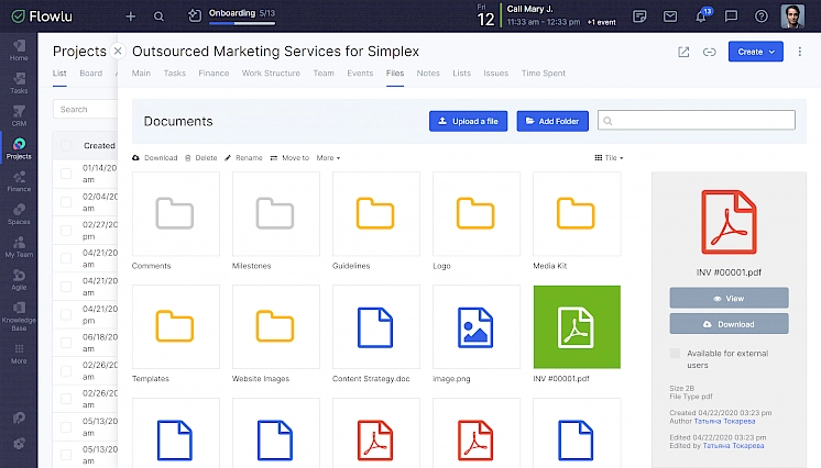 Invoice project management