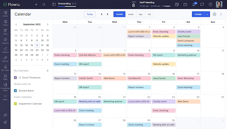 CRM Gratuito com Calendário