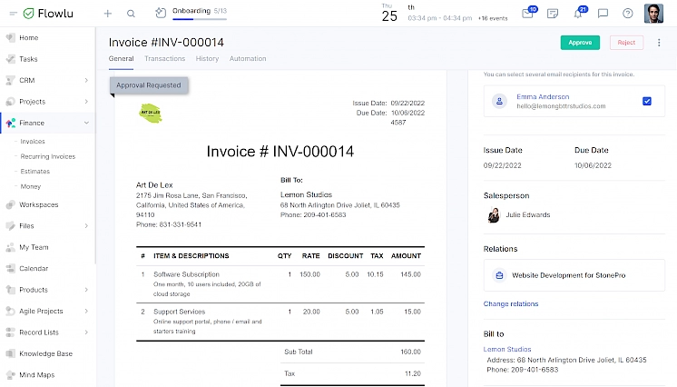 Business invoice software