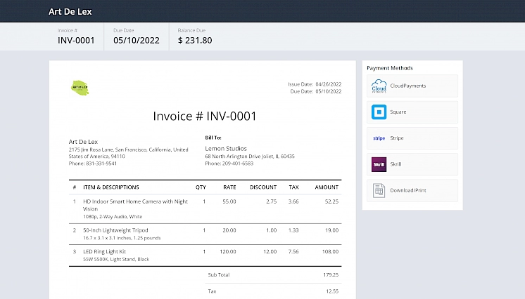 Cash flow report