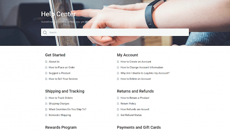 Help Center Self-Service Portal